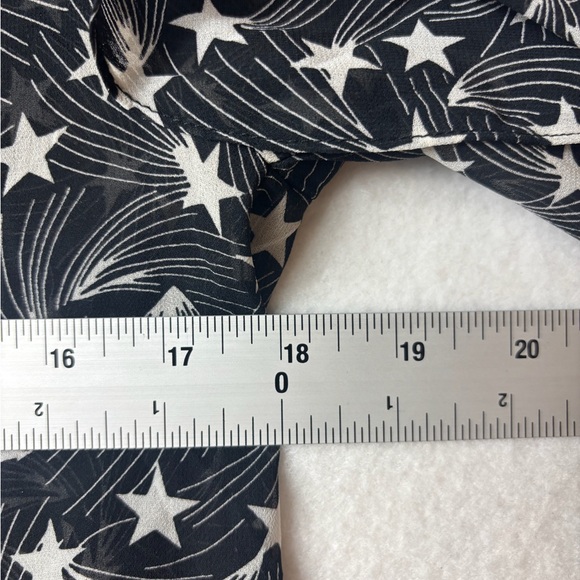 Topshop Black and White Star Print Blouse - Picture 3 of 5